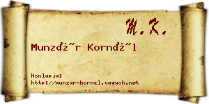 Munzár Kornél névjegykártya